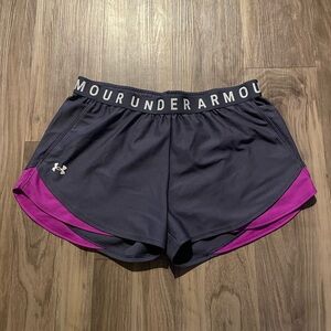 Under Armour Women's Navy and Purple Shorts